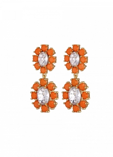 LINA SG CORAL/CRYSTAL серьги 460506