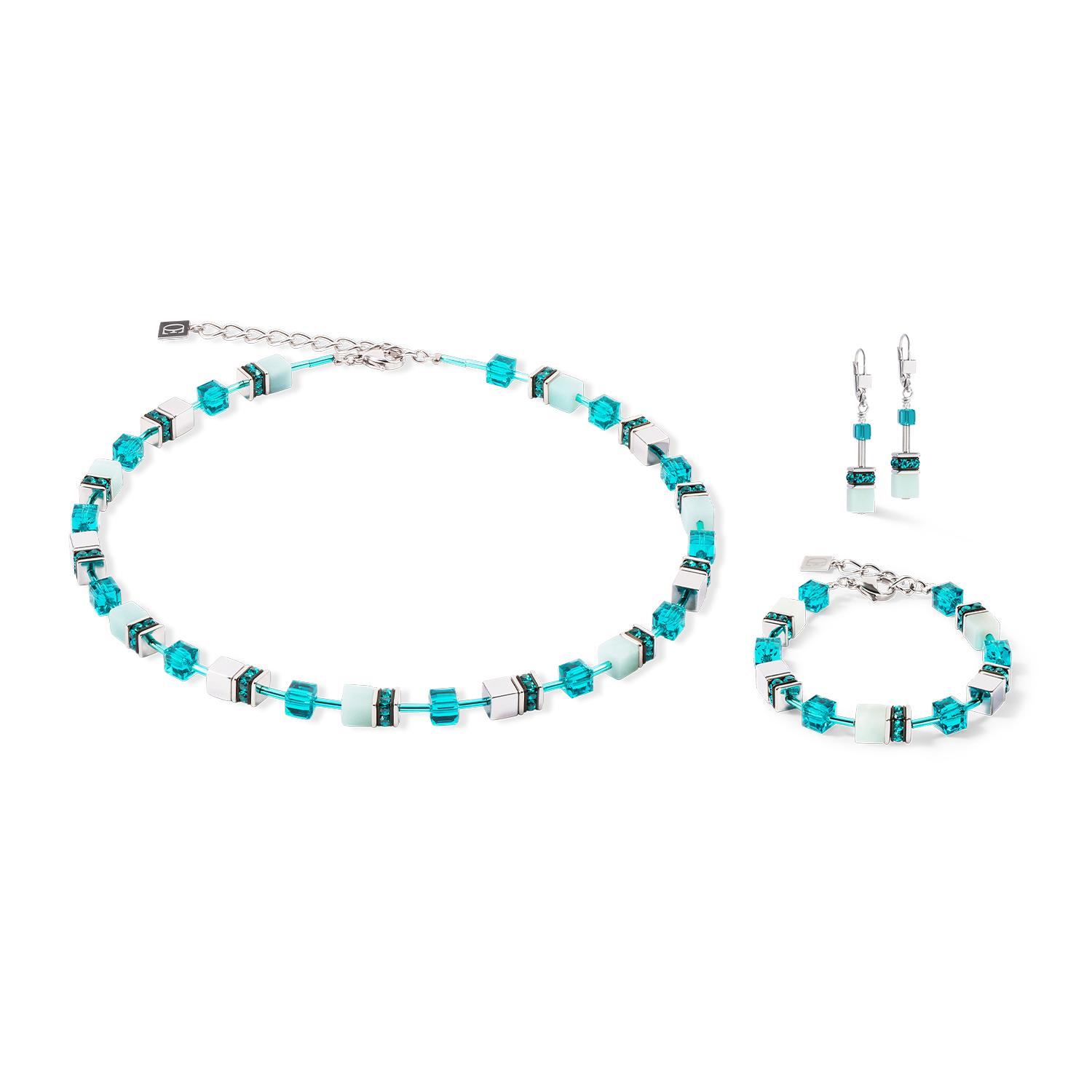 Фото Серьги Dark Green-Silver Coeur de Lion 4010/20-0548