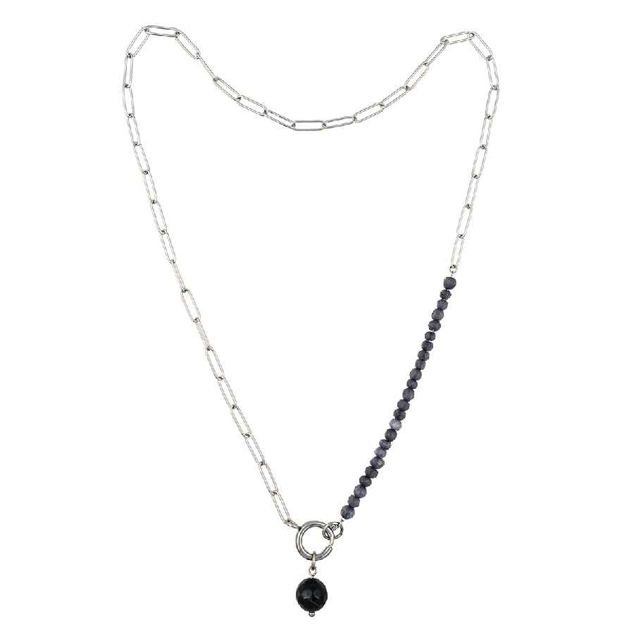 Колье AGAT GREY Art Deco Fiore Luna BP03181-1 BW/S
