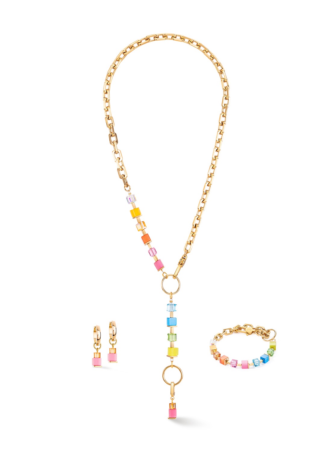 Фото Браслет Cube Fusion Charm gold-rainbow Coeur de Lion 4712/30-1500