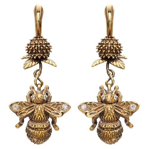 Фото Серьги Bumblebee sul trifoglio Fiore di Firenze OR2004 CRYSTAL