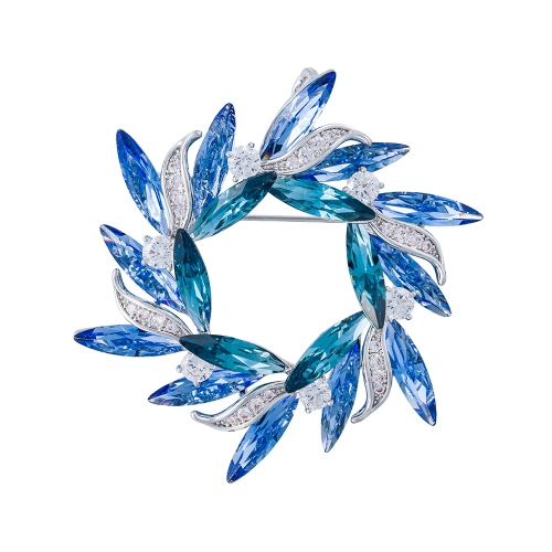 Брошь ВЕНЕЦ Zircon+crystal