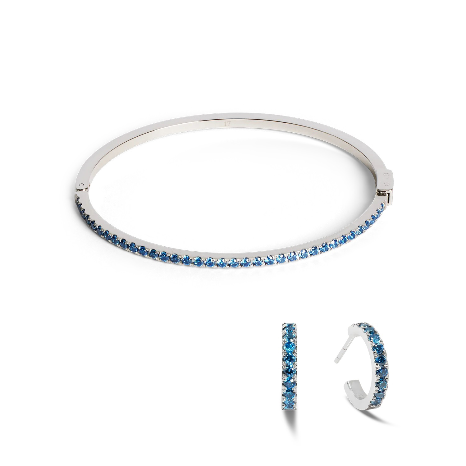 Фото Серьги Hoop Blue-Silver Coeur de Lion 0146/23-0717