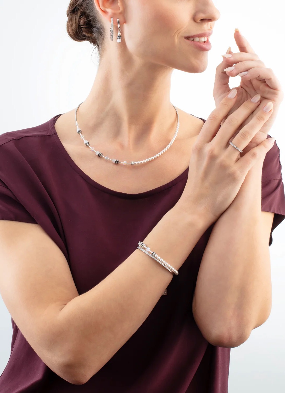 Фото Браслет Mini Fusion Pearls silver-white Coeur de Lion 4087/30-1417