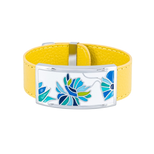 Браслет на желтом кожаном ремешке Fiore Luna CB13599-2A