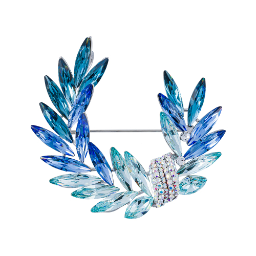 Брошь КРЫЛЬЯ Zircon+crystal