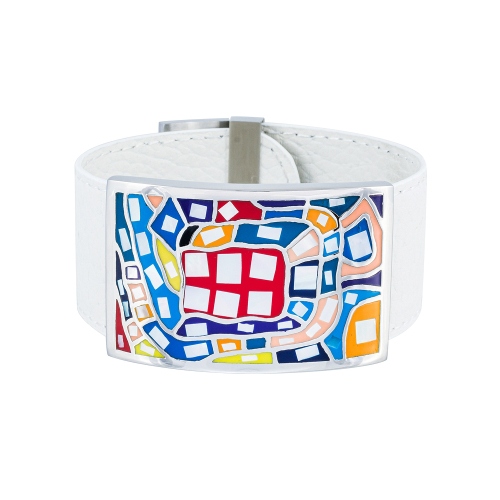 Браслет на белом кожаном ремешке Fiore Luna CB00100-1