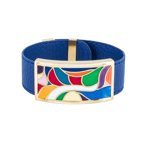 Браслет на синем кожаном ремешке Fiore Luna CB13600-14