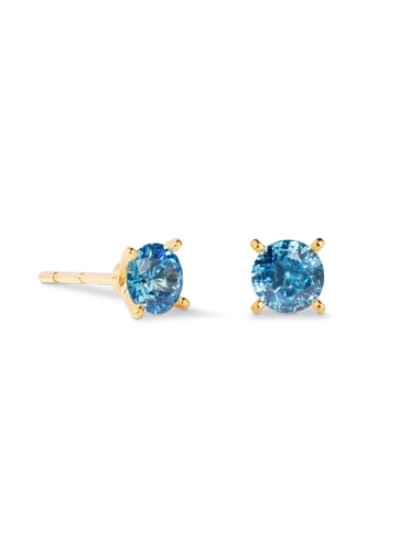 Фото Серьги Glam Dot 5 mm gold-blue Coeur de Lion 0207/21-0716