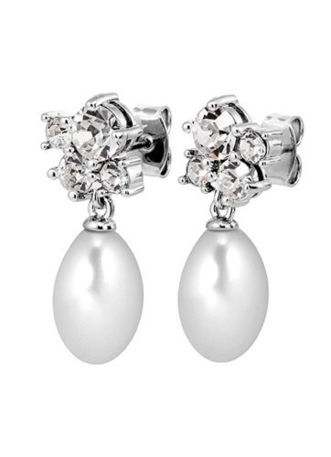 Серьги PETUN SS CRYSTAL / WHITE PEARL