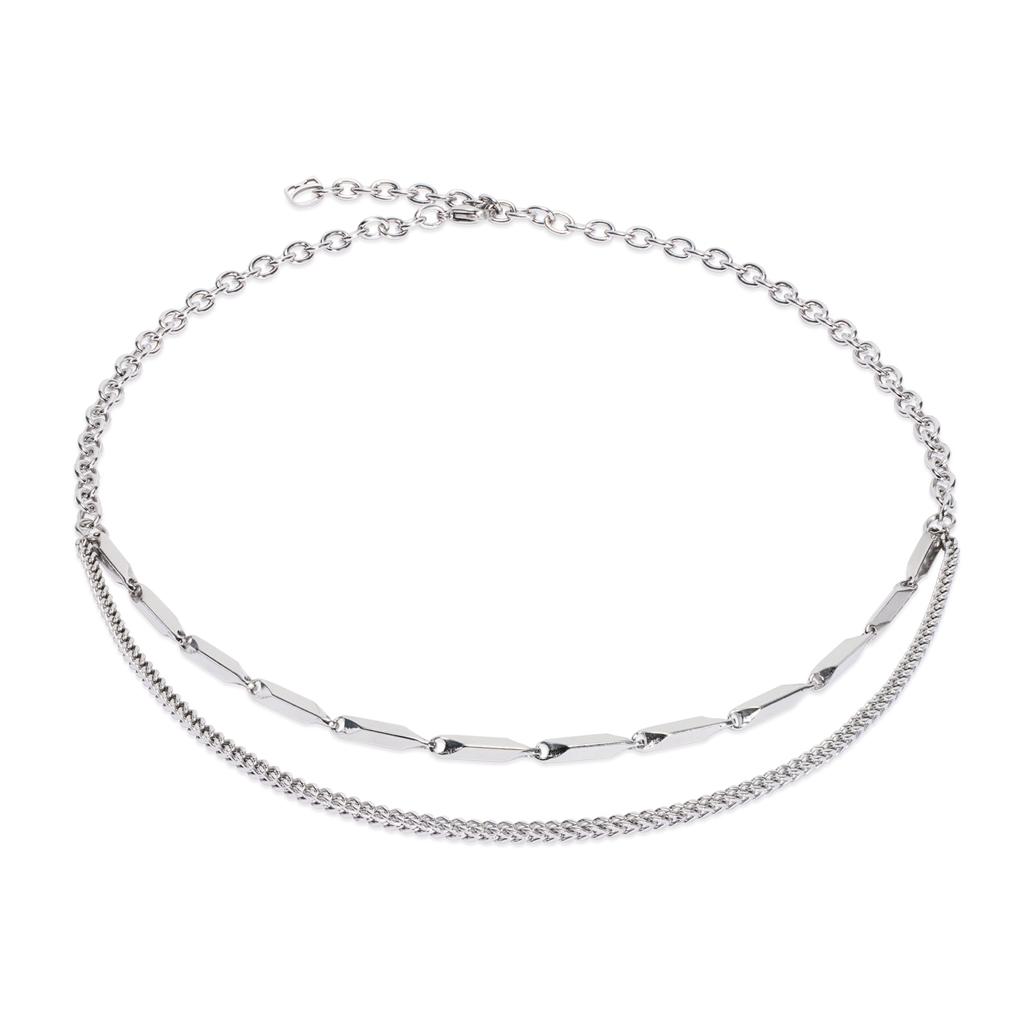 Фото Колье Twisted Layers Silver Coeur de Lion 0801/10-1700