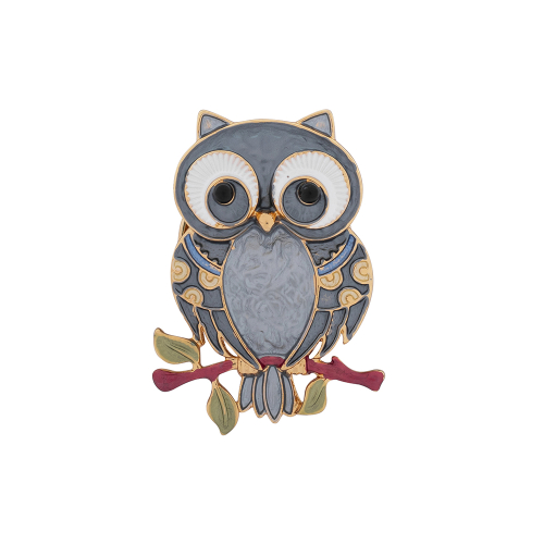 Брошь Сова на ветке