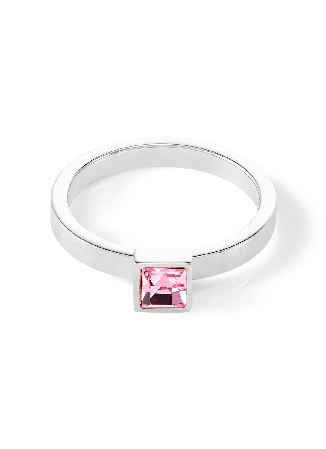 Фото Кольцо Brilliant Square Small Silver Light Pink COEUR DE LION 0501/40-1917 52
