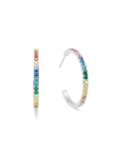 Серьги Hoop Multicolour Silver Coeur de Lion 0147/23-1517