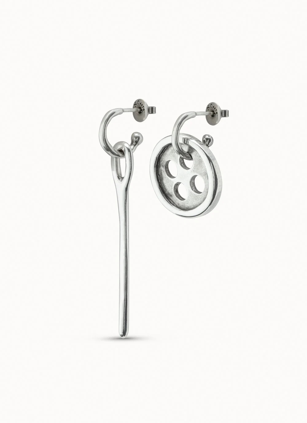 Серьги Needle and button с серебром UNOde50 PEN0017METX