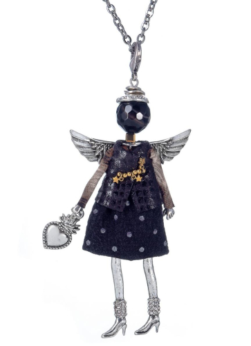 Фото Подвеска Miamelie кукла Джаннет с крыльями в черном