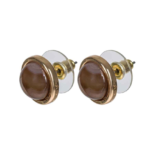 Пусеты COFFE AGATE Fiore Luna LE1107 BR/G