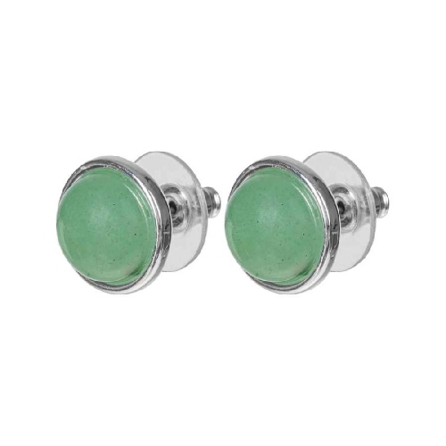 Пусеты GREEN AVENTURINE Fiore Luna *LE1109 G/S