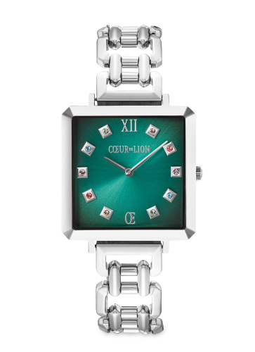Часы Cube Statement Watch Turquoise Glaze silver Coeur de Lion 7630/74-1705