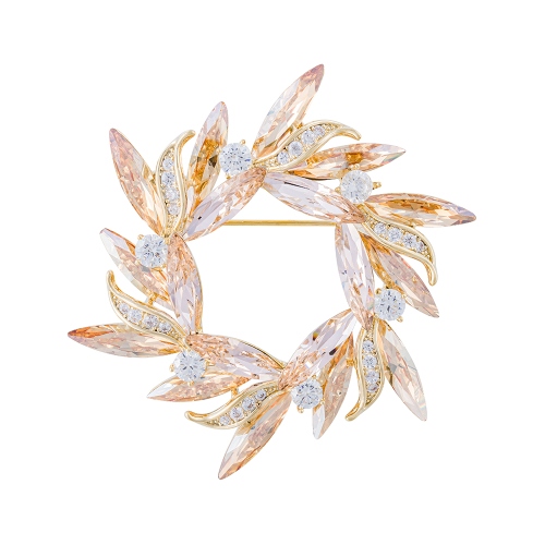 Брошь ВЕНЕЦ Zircon+crystal