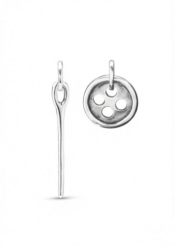 Фото Серьги Needle and button с серебром UNOde50 PEN0017METX