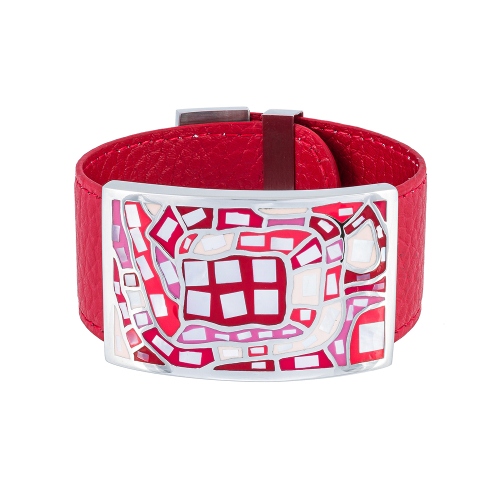 Браслет на красном кожаном ремешке Fiore Luna CB00100-7