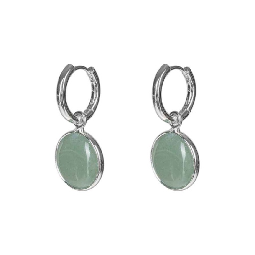 Серьги GREEN AVENTURINE Fiore Luna *LE1119 G/S