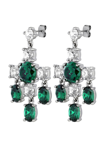 Фото Серьги LEONORA SS EMERALD GREEN / CRYSTAL Dyrberg Kern 430072