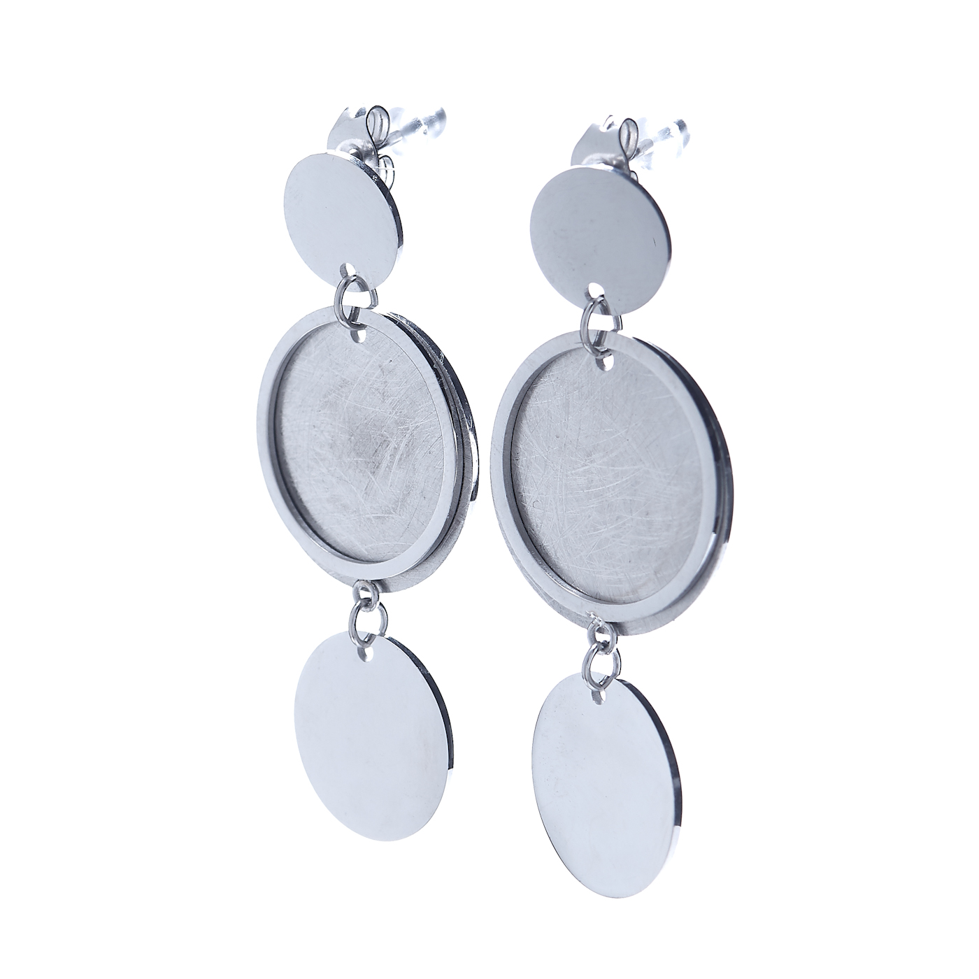 Серьги Moon Paris Ikita с дисками MIK-20.03-069 серебристый