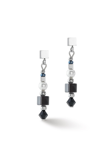 Серьги Black-Silver Coeur de Lion 4355/21-1317