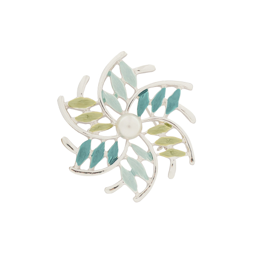 Брошь Цветок с жемчужиной