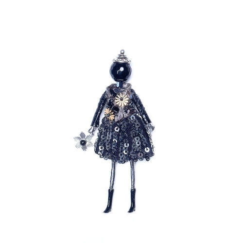 Фото Брошь Miamelie, кукла Луиза, MiA-2112-BH0536 серебристый