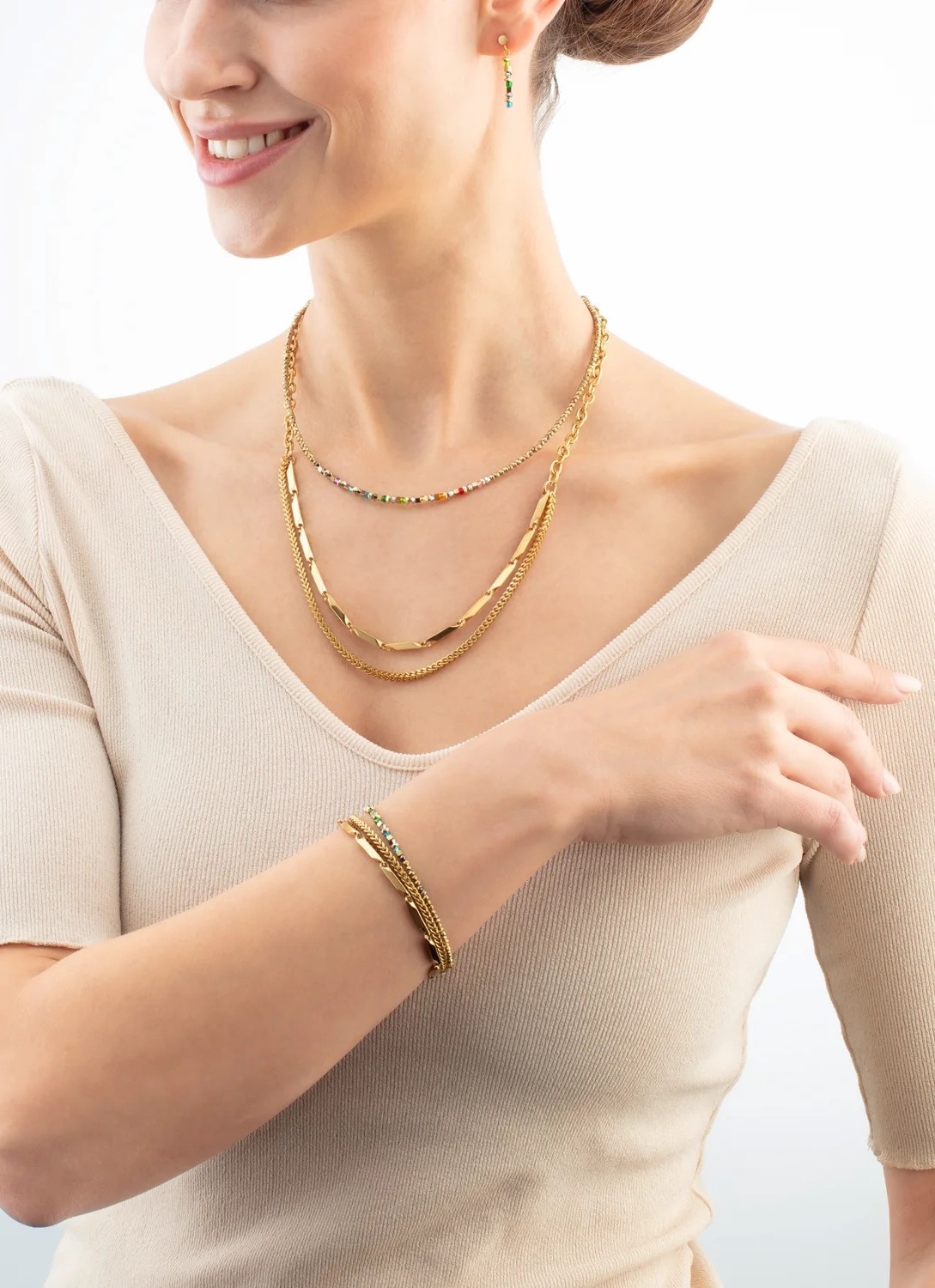 Фото Колье Twisted Layers Gold Coeur de Lion 0801/10-1600