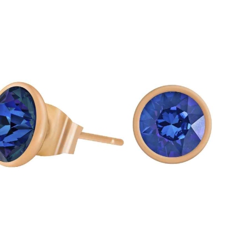 Пусеты Crystal Royal Blue Fiore Luna SWE298 CRB RG