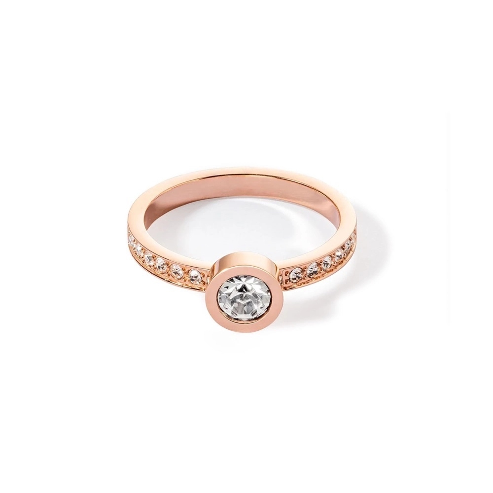 Кольцо Crystal-Rose gold Coeur de Lion 0228/40-1822 56