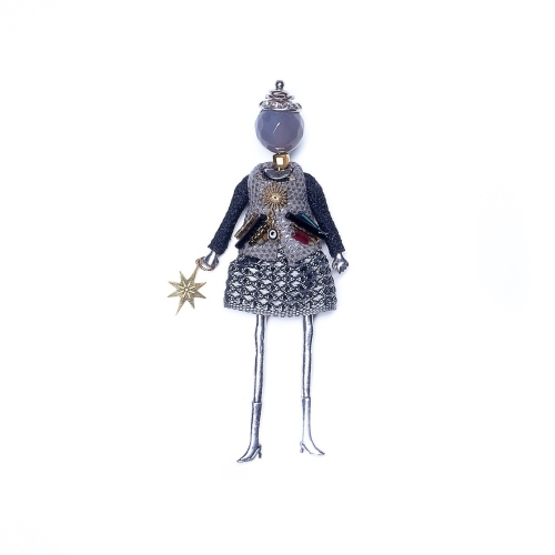 Фото Брошь Miamelie, кукла Розали, MiA-2112-BH0544 серебристый