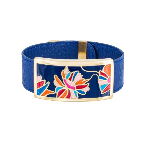 Браслет на синем кожаном ремешке Fiore Luna CB13599-7