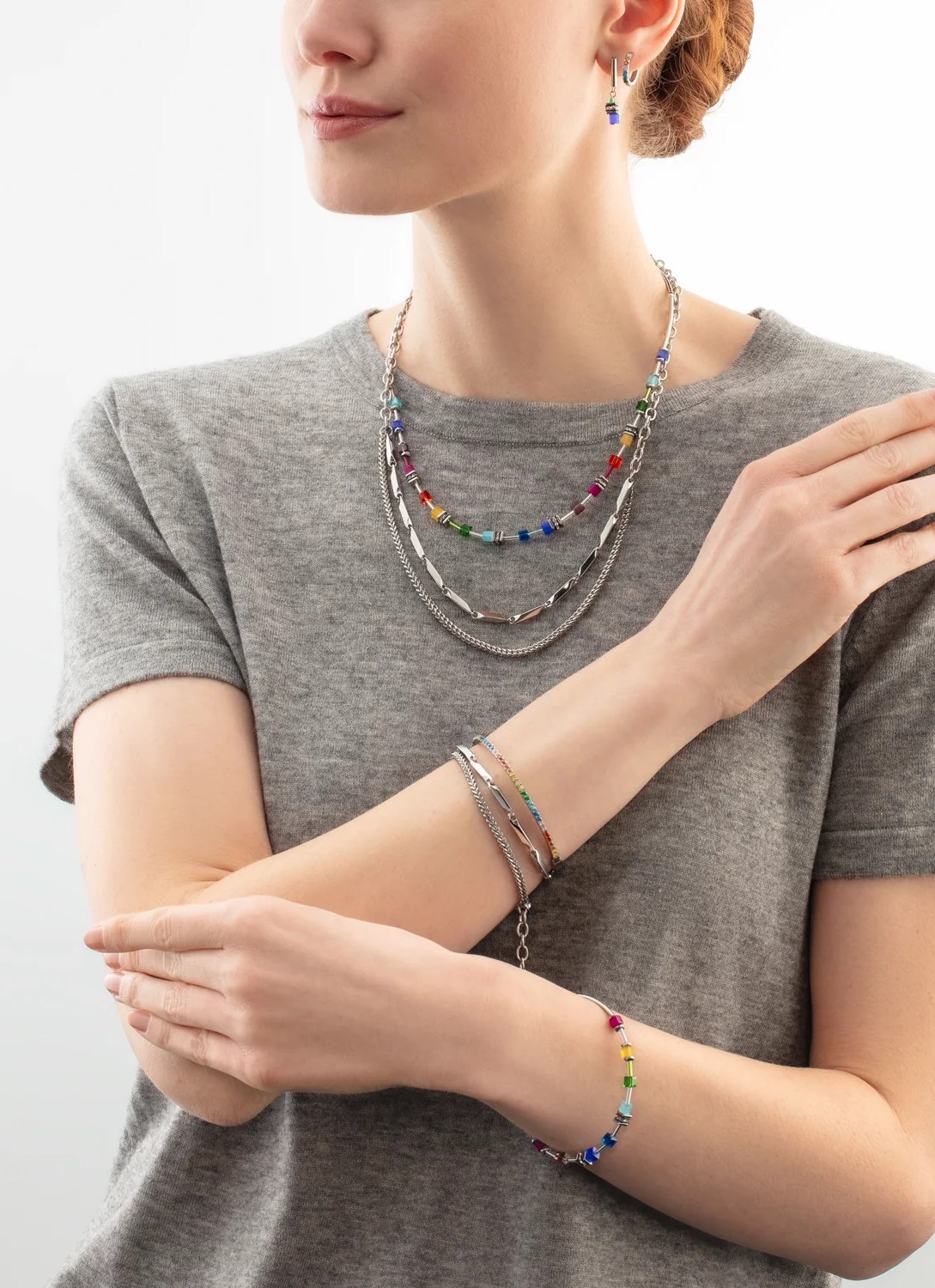 Фото Серьги Hoop Multicolour Silver Coeur de Lion 0146/23-1517