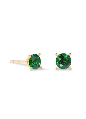 Фото Серьги Glam Dot 5 mm gold-dark green Coeur de Lion 0207/21-0549