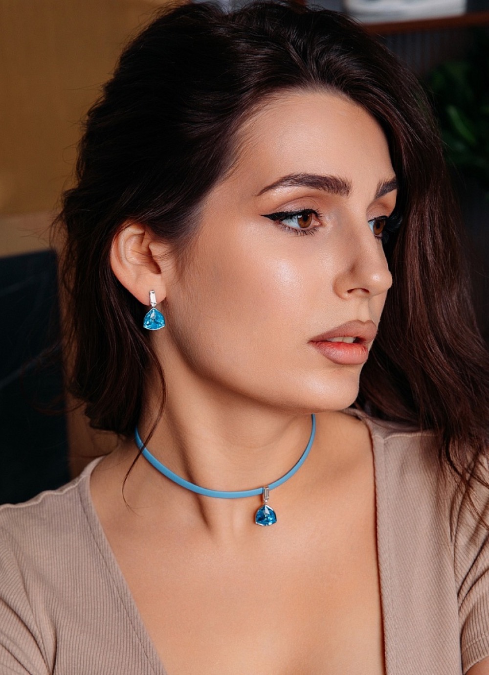 Фото Серьги Aquamarine Fiore Luna A2110SW-E04.22 BL/S