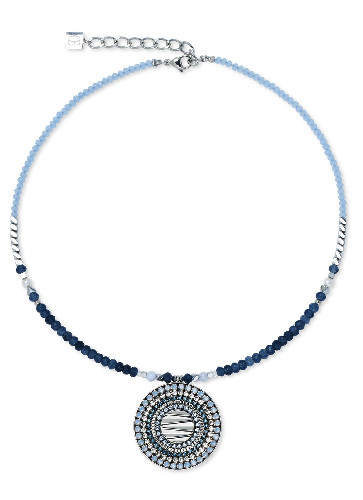 Фото Колье Amulet Modern Future silver blue Coeur de Lion 2036/10-0717