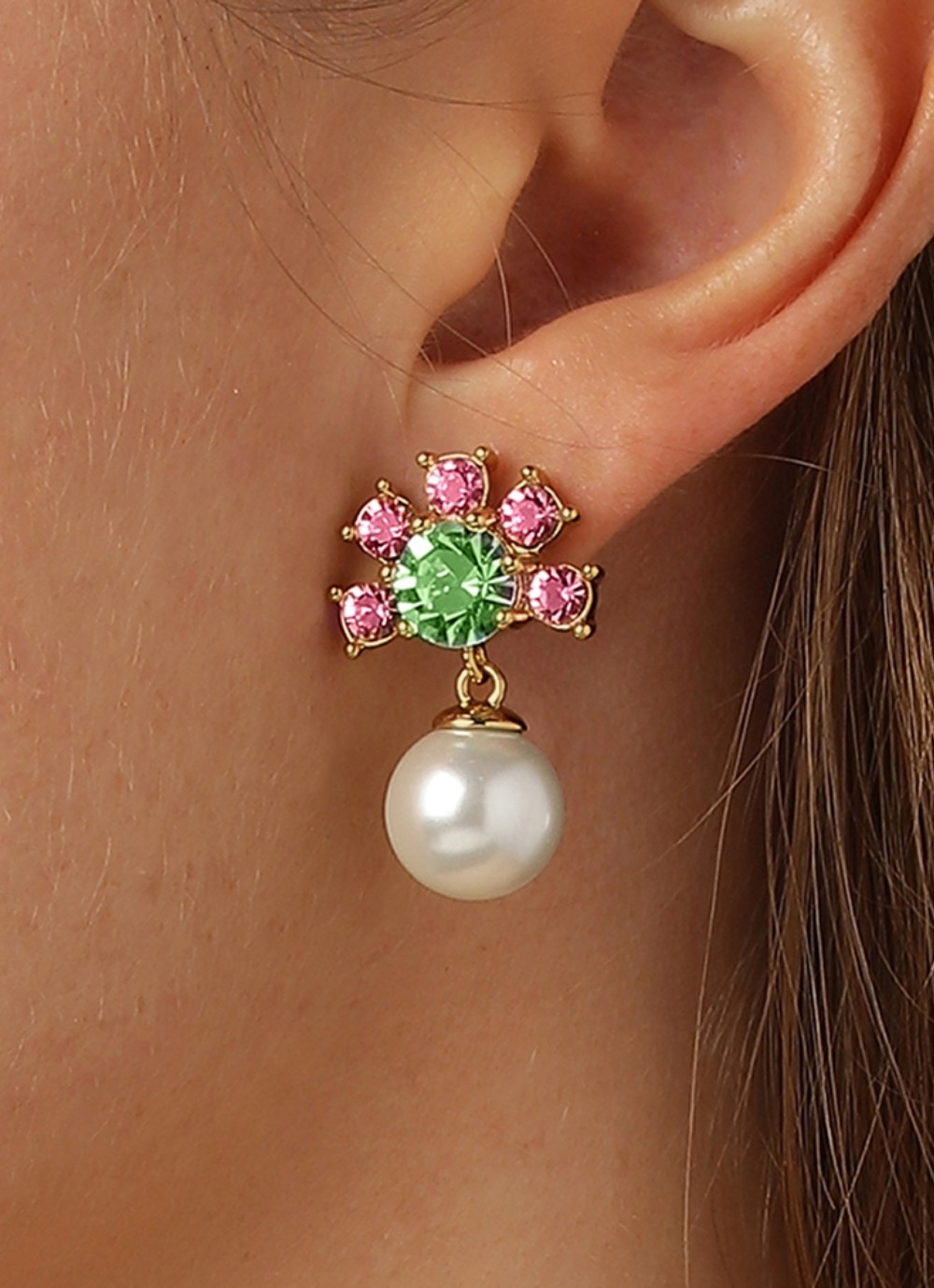 Серьги VERONICA SG ROSE/GREEN Dyrberg Kern 420026