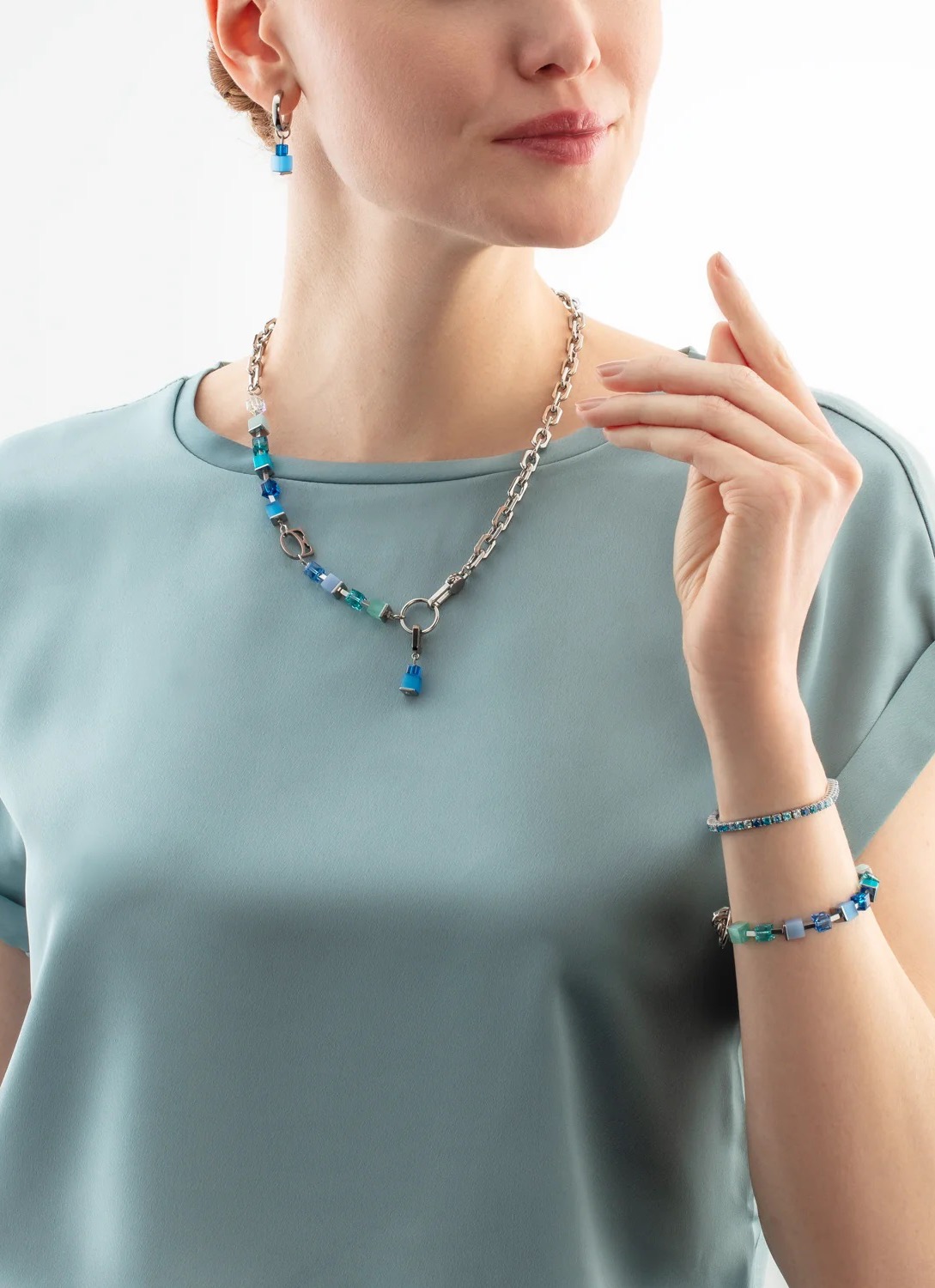 Фото Серьги Blue-Turquoise Coeur de Lion 4712/21-0706