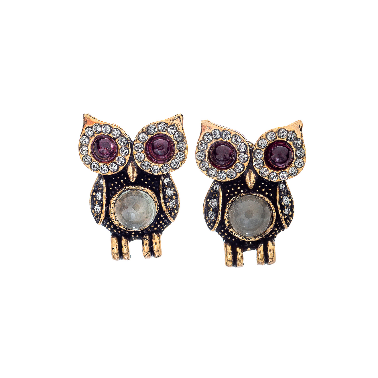 Фото Серьги Alcozer&J сова аквамарин гранат Swarovski  AL2502-O138BM24