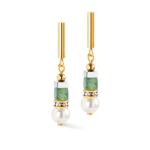 Фото Серьги Fusion Offset gold green Coeur de Lion 4354/21-0500
