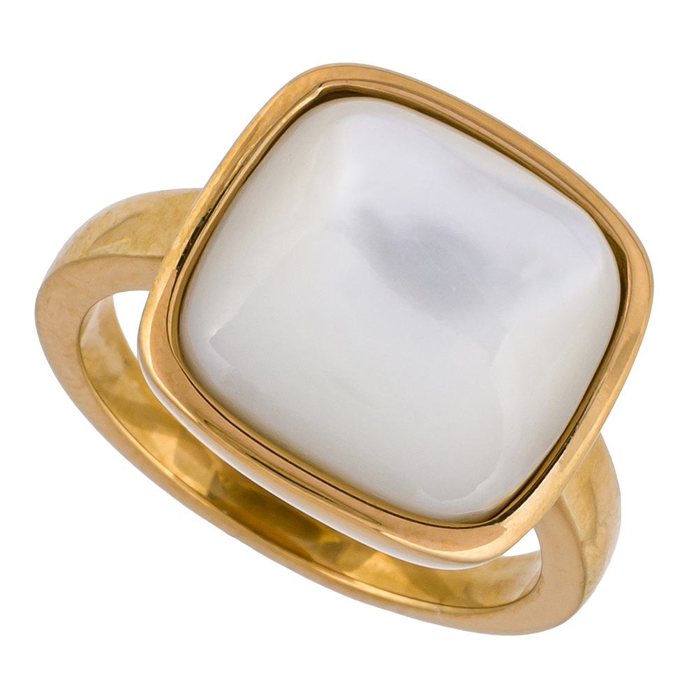 Фото Кольцо Куб SHELL WHITE Art Deco Fiore Luna KR02914-2/8 BW/G