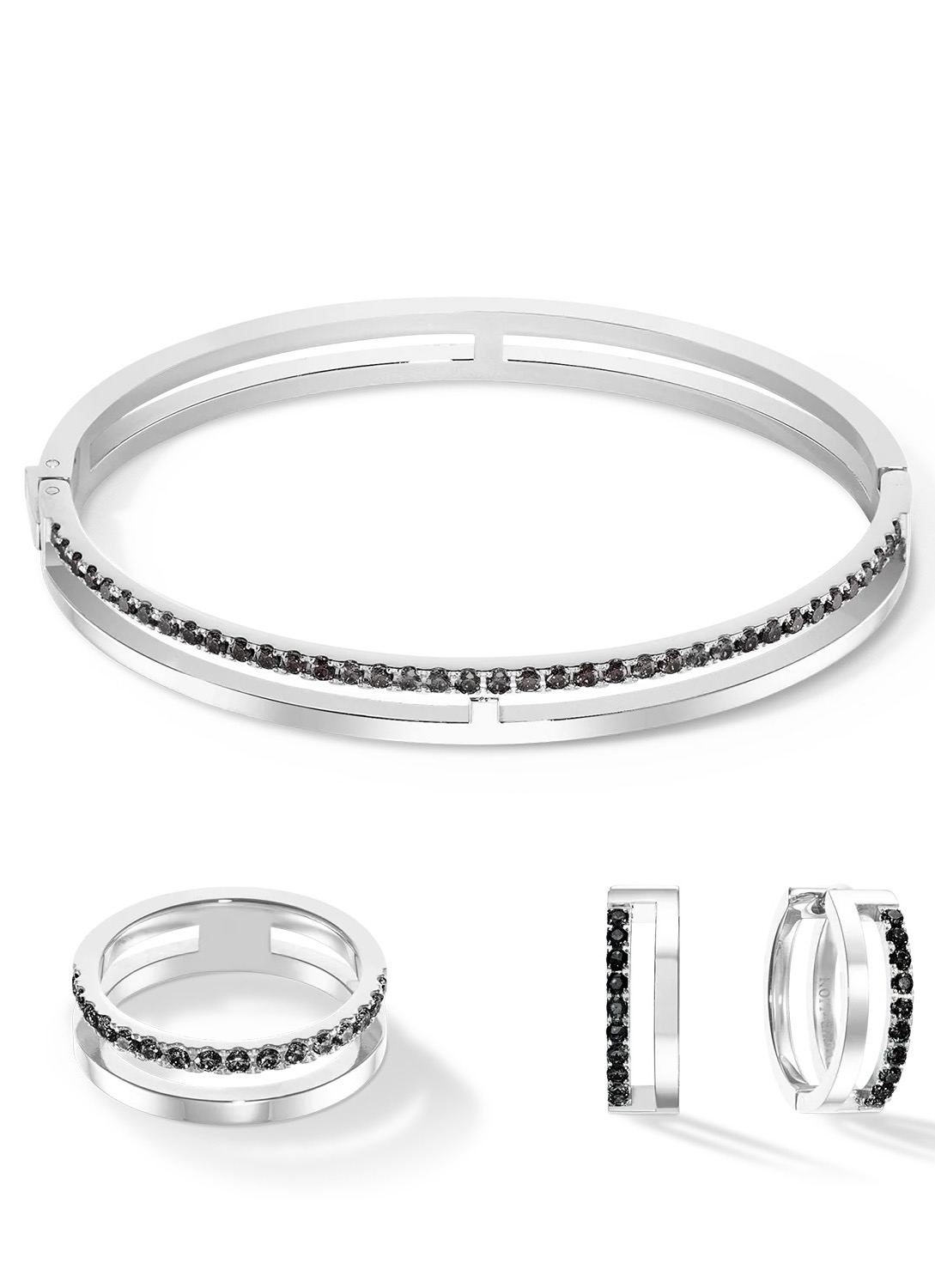 Фото Браслет Eternal Unity Bangle silver-black Coeur de Lion 0136/32-1317 19