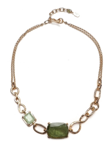 Фото Колье Estrosia 2-ая цепь вставка  аквамариновый ES-CLG18