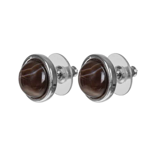 Пусеты COFFE AGATE Fiore Luna *LE1107 BR/S