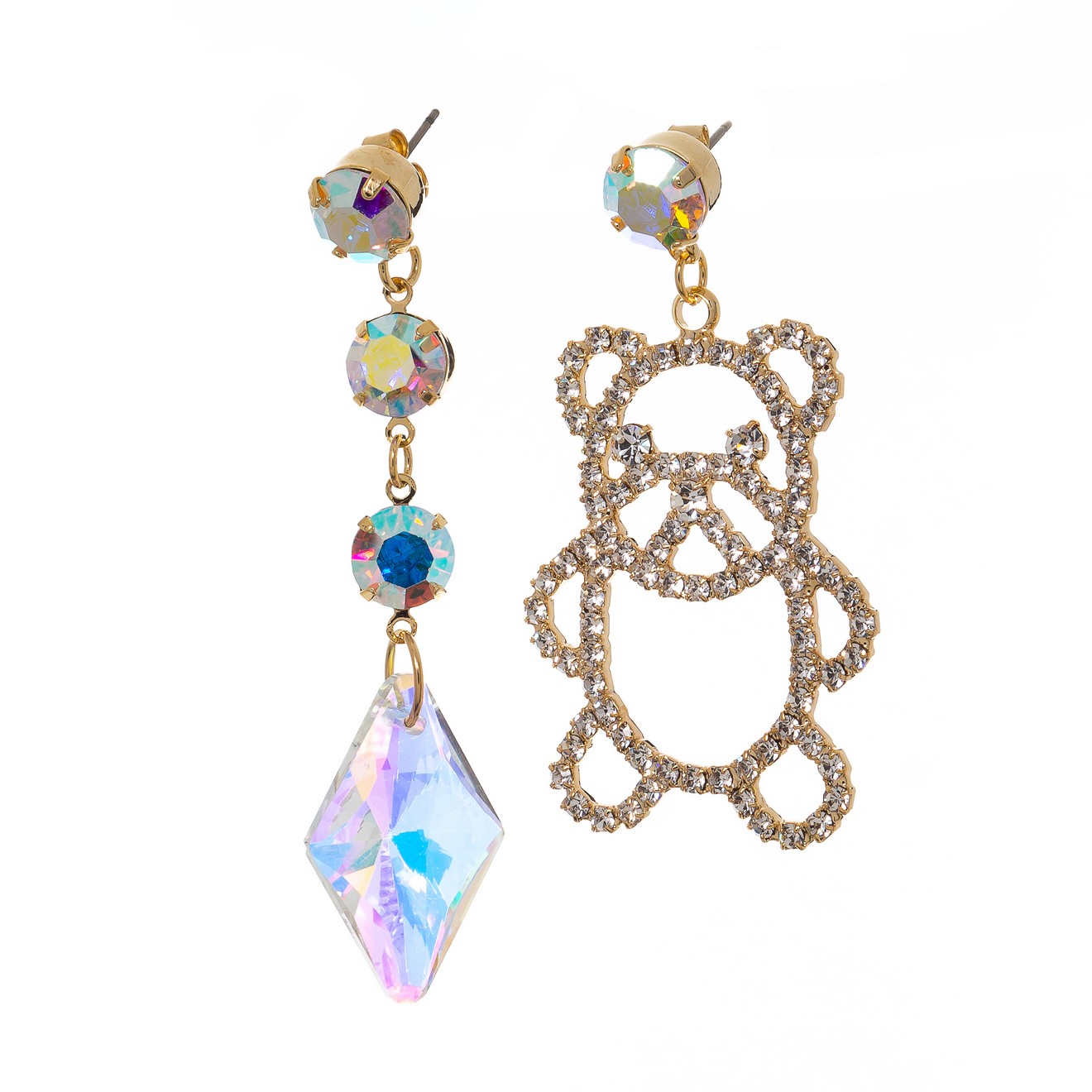 Фото Серьги Moon Paris Ringo Queen асимметричные с кристаллами MRQ-23.12-099 золотистый